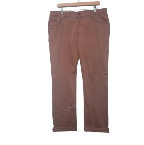 Brax Cooper Fancy Pants Regular Fit Stretch in Terracotta Men's Size 38X32 - Picture 2 of 9